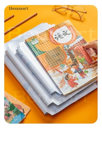 Bennort Transparent Paper Sticker Book Cover Film [10Pcs A4 Size] Waterproof Book Biding Cover,Self-Adhesive Book Cover Sheet for Office School Textbook Protective Case Clear Matte Book Cover (10)