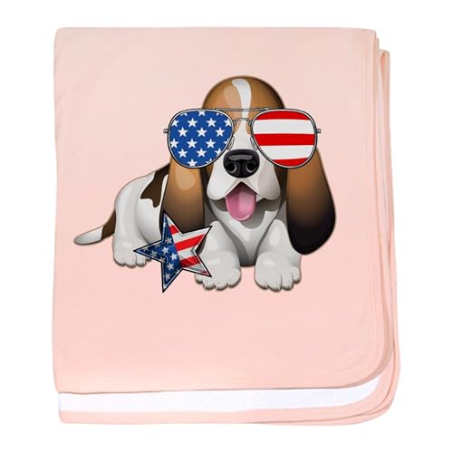 CafePress Basset Hound Dog Patriotic USA Baby Blanket, Super Soft Newborn Swaddle
