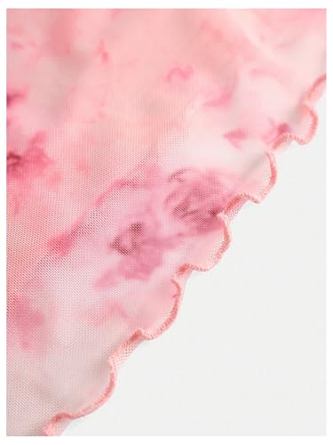 GORGLITTER Girl's Floral Dress Mesh Sleeveless Mini Dresses Cowl Neck Strappy Short Dresses Cute Coquette Summer Dress4