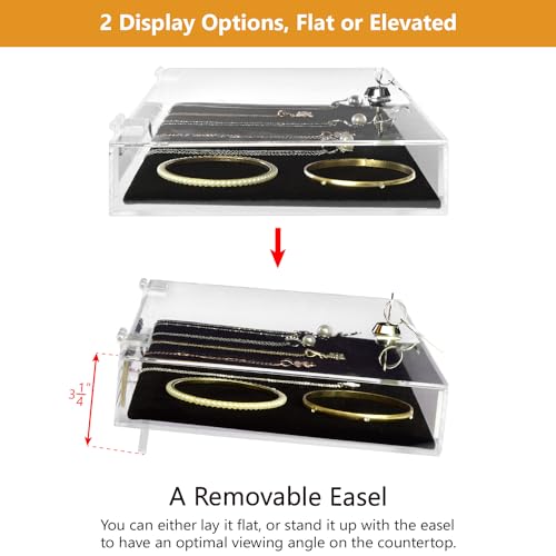 Mooca TRJ2656+93-1 Acrylic Rectangular Marketing Holder Locking Security Showcase Safe Box Display Tray Perfect thumb #2