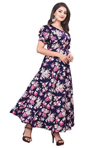 Image of FLARED ALINE MAXI DRESS WITH FLORAL PRINT FOR WOMEN