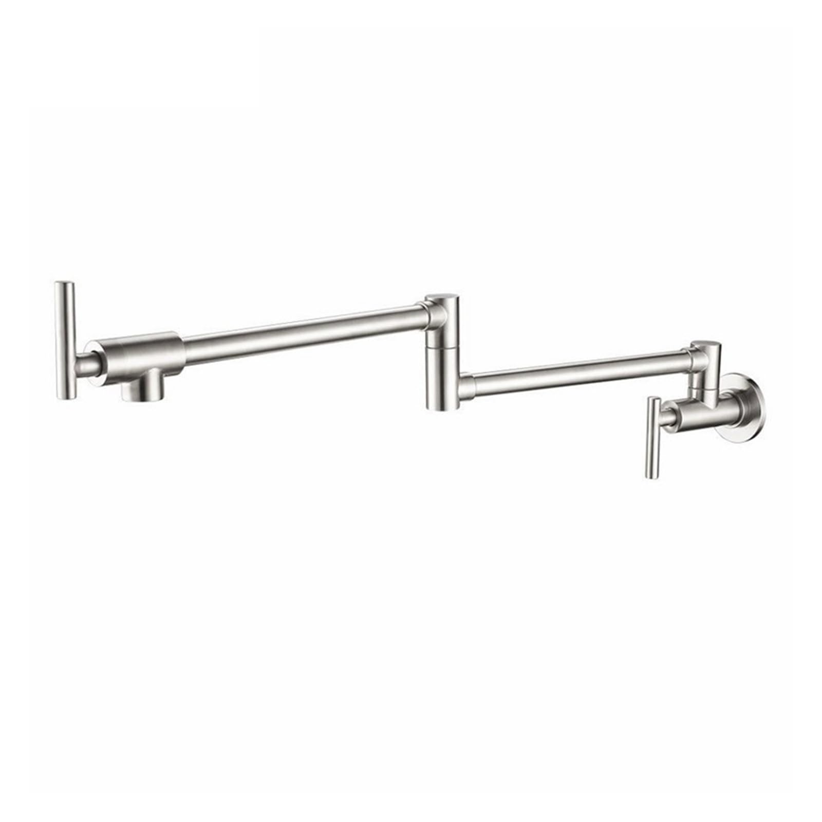 ZQFHSX Brass Pot Filler Tap, Wall Mounted Kitchen Sink Faucet Single Cold Taps Hole faucets 360 Rotate Folding Spout Spigot for Most Scenarios(Grey)