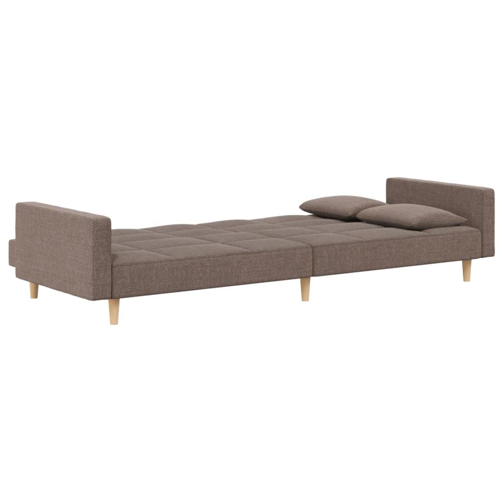 Sofá cama de 2 plazas con función de sueño, sofá plegable con 2 cojines, tela topo, marco de madera estable, cama de invitados 2 en 1 para sala de estar y habitación de invitados, 220 x 84,5