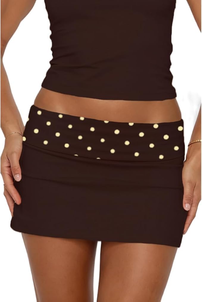 Amiblvowa Mini Skirt Women Y2k Low Rise Skinny Pencil Short Skirts Sexy Valentines Day Heart Printed Bodycon Cute Bottoms