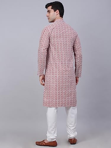 Image of Jompers Men's Embroidered Pure Cotton Kurta Pyjama Set.