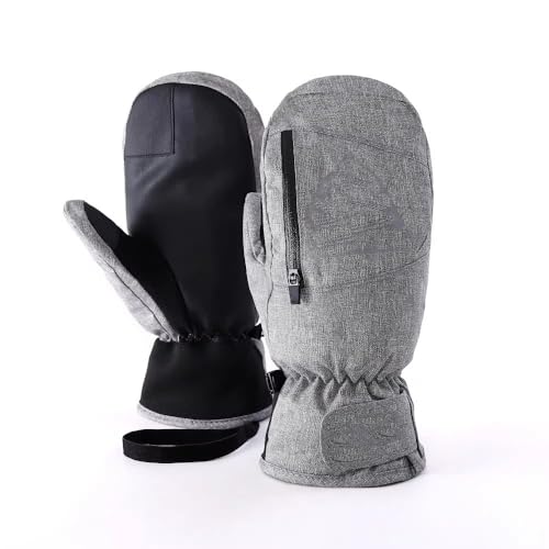 Andiwa Handschuhe Herren Winter Skihandschuhe Damen Wasserdicht Warm Fäustlinge Snowboard Handschuh Herren Touchscreen Ski Handschuhe (Grau, M)