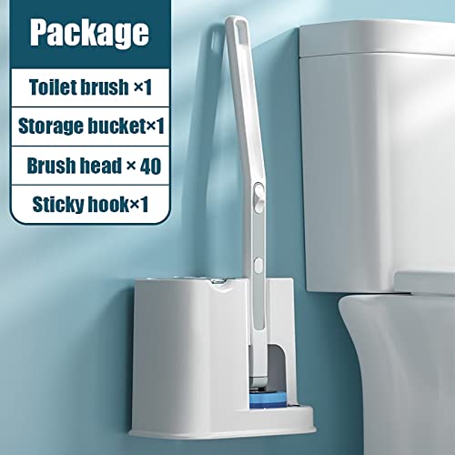Disposable Toilet Brush Set, Toilet Brushes For Bathroom With Holder, Toilet Bowl Cleaner Brush With Toilet Wand Refills, Toilet Cleaner Brush With Storage Caddy And 40 Toilet Scrubber Refill #TOP7
