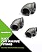 SNGSPK Black Cast Iron 90 Degree Elbow, Female Pipe Fitting, 1/2 Inch Size, for Industrial DIY Furniture & Shelving (4 Pack)