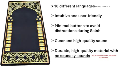 Electronic-Prayer-Mat-Smart-Interactive-Prayer-Rug-for-Adults-and-Kids-Ideal-Gift-for-New-Converts-and-Those-Learning-or-Perfecting-Their-Prayer-Comes-with-Islamic-Prayer-Beads-Black