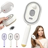 Electric Spray Air Cushion Massage Comb, 2026 Neu Kopfhaut Massagebürste, Kopfmassagegerät Elektrisch, Nass- und Trockenbürste Electric Steam Brush für Lockiges, Welliges und Glattes Haar (Beige)
