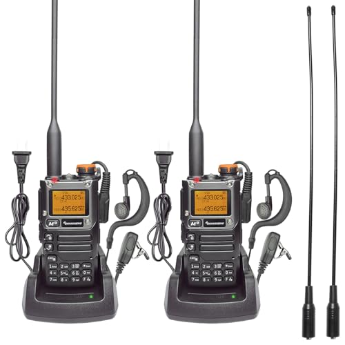 QUANSHENG UV-K6 Ham Radio Handheld Walkie Talkies Long Range with High Gain Antenna NOAA Weather Receiver Survival Gear and Supplies for Hiking Camping 2 Pack