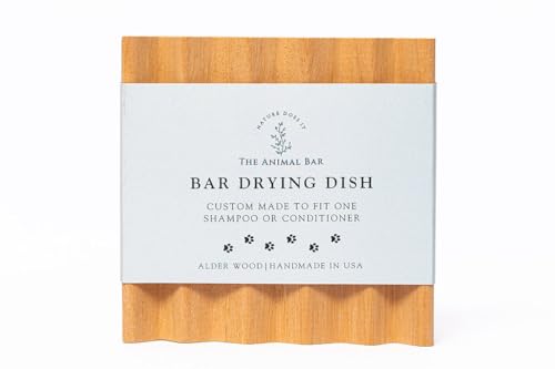 Eco-Friendly Self-Draining Soap Dish for Shampoo & Conditioner Bars – Handmade in USA Natural Alder Wood Bar Holder & Drying Tray, Sustainable, Biodegradable, Plastic-Free, Beautiful & Functional