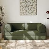 WENMEE Sofá Cama Convertible, Sofá De Pana Retro De Compresión, Sofá Modular para Apartamento Pequeño, para Sala De Estar(Dark Green,150x100x75cm)