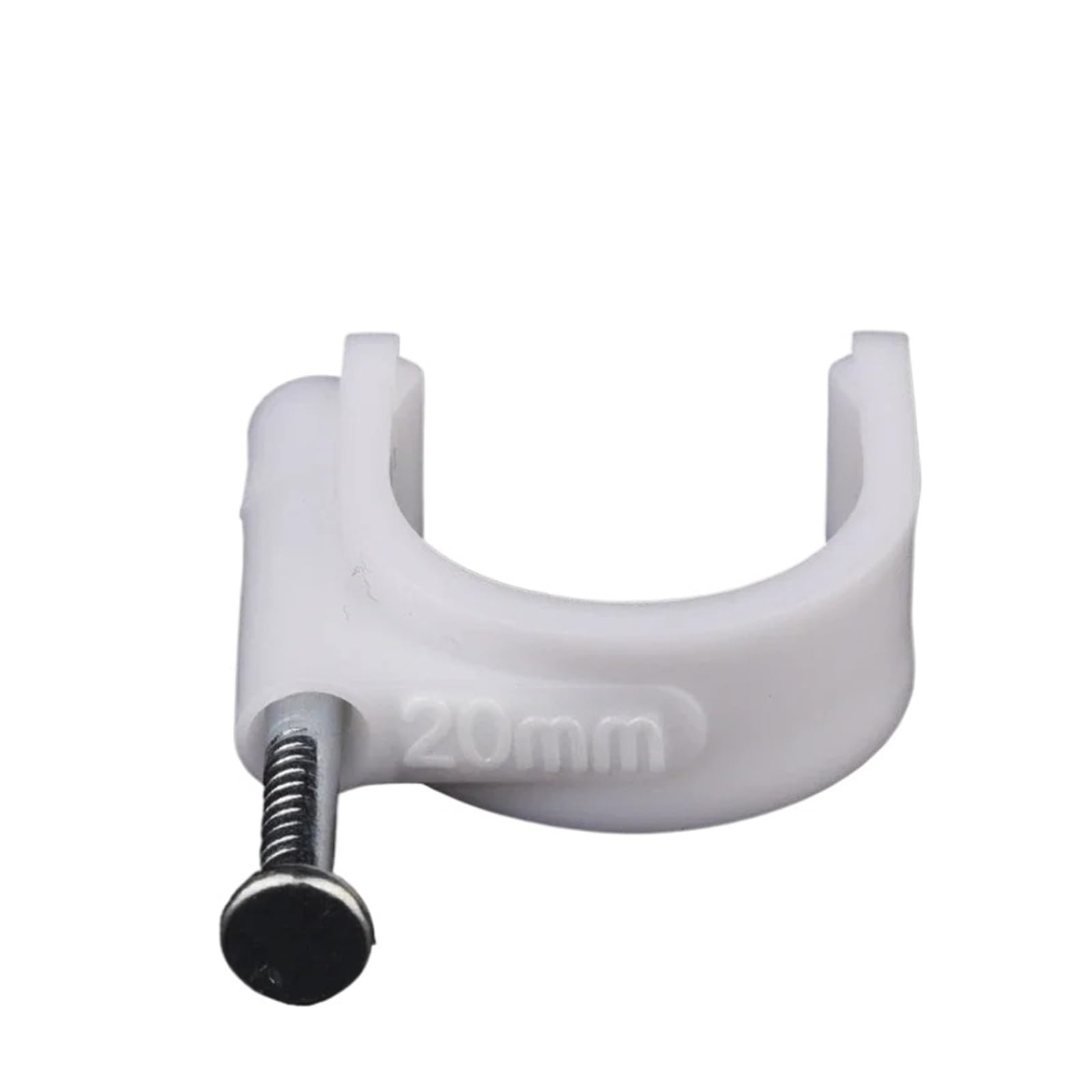 Gkirqvpe 6Mm Cable Clips ， Steel Nail Wire Clip Pack Of 50 4-12Mm White Circle Nail Clip Wire Management Clamp Fixing(6Mm)