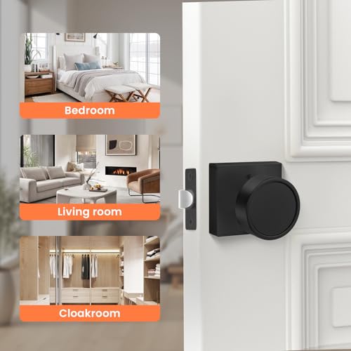 Haidms Black Interior Door Knobs, Zinc-Alloy Heavy Duty Round Matte Black Privacy Door Knobs Interior for Bedroom Modern Bathroom Door Lock Bulk(10 Pack) by Haidms - Used condition - US$169.66