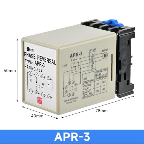 Contrôleur d'inversion de phase APR-3 triphasé pour moteur 380VAC