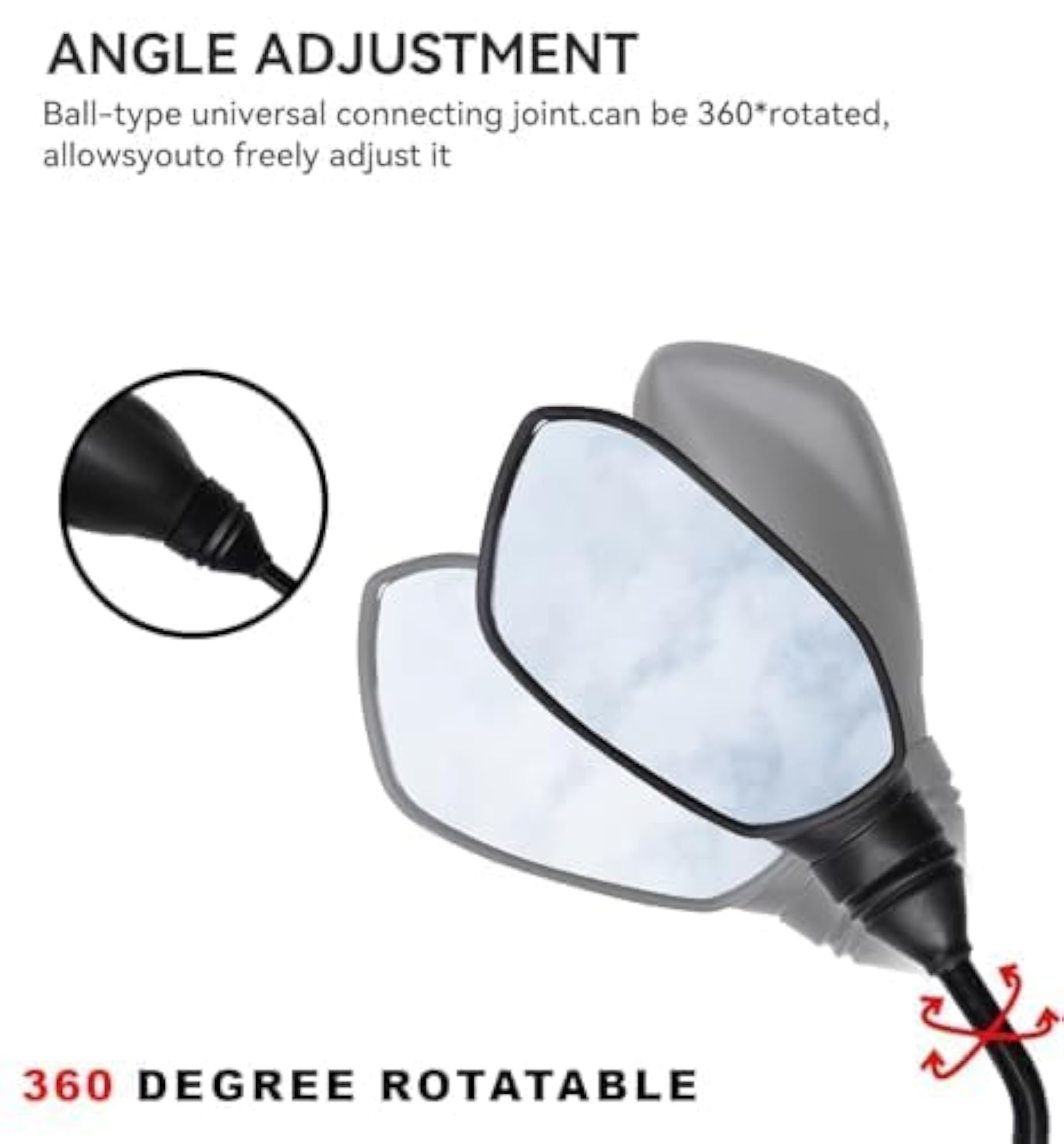 MR795L Side View Glass Rear View Mirror Compatible For TVS Apache Rtr