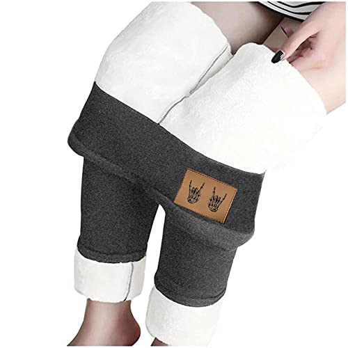 Narhbrg Winter High Waisted Leggings For Womens Sherpa Fleece Lined Pants Stretchy Thermal Velvet Pants Workout Thick Tights #TOP12