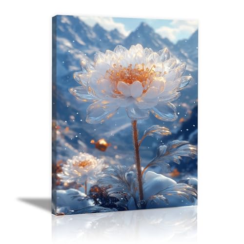 Toile intissée fleurs de cristal de montagne pour salon