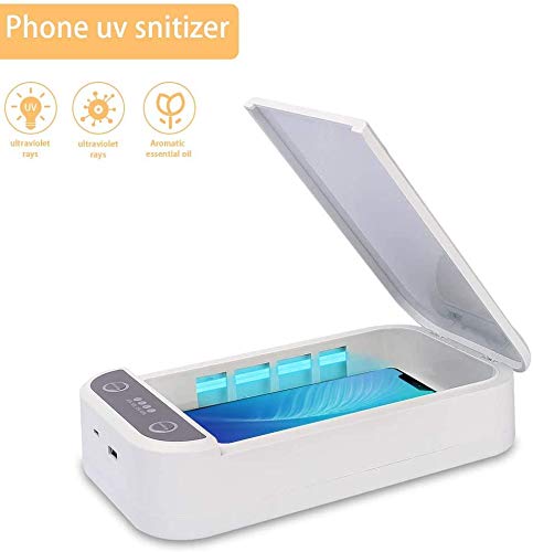 YUNDOO - Desinfectante de teléfono celular UV para iPhone, esterilizador de aromaterapia, función de desinfector, limpiador de teléfono para iOS y Android
