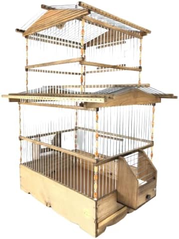 NATURBİRDS Ahşap Kafes 2 Katlı XXL Muhabbet kuşu saka kanarya