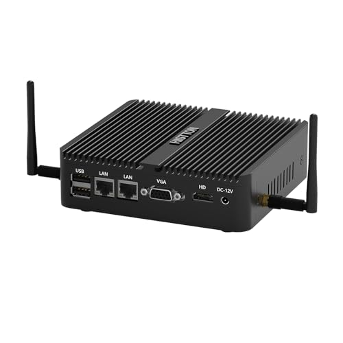 Image of HISTTON Fanless Mini PC Industrial PC Win 10 Pro Mini Computer,Quad Core Celeron J4125,DDR4 16GB RAM 512GB SSD,2 RS232 COM,2 LAN,HD+VGA Dual Output,USB 3.0,Dual WiFi,BT 4.0,Mini Desktop PC