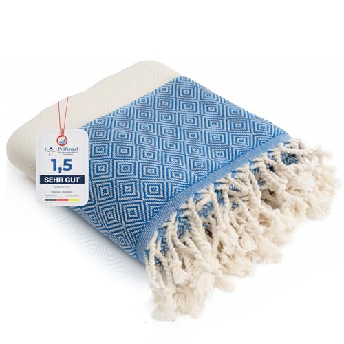 HolyDays® Strandtuch XXL 100x180cm aus 100% Baumwolle Oeko-TEX® | Hamamtuch | Badetuch | Saunatuch | Peshtemal | Fouta | Picknickdecke | groß | hochwertig | saugstark | extra leicht | Damen | Herren HolyDays® Strandtuch XXL 100x180cm aus 100% Baumwolle Oeko-TEX® | Hamamtuch | Badetuch | Saunatuch | Peshtemal | Fouta | Picknickdecke | groß | hochwertig | saugstark | extra leicht | Damen | Herren