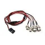 Foxnovo 4leds LED Light Set Headlight Taillight for Rc Car Truck Tank HSP Tamiya D3