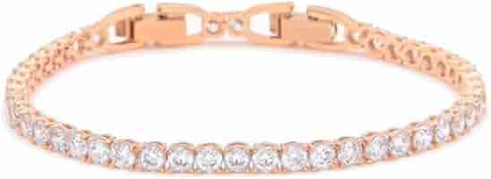 スワロフスキー テニスブレスレット ROUND DELUXE ローズゴールド Amazon.co.jp: Swarovski スワロフスキー Tennis Deluxe