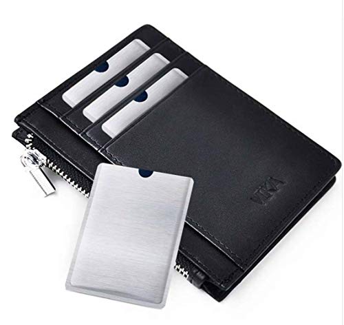 2 x étui papier de création banque anti clonage RFID NFC aluminium porte, argent – vue 2