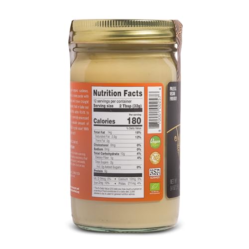 Artisana Organics Raw Cashew Butter - No Sugar Added, Vegan and Paleo Friendly, Non GMO, 14oz Jar - Thumbnail 3