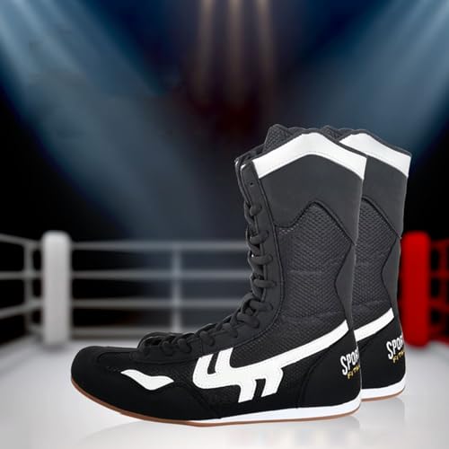 Men's Boxing Shoes High Top Training Wrestling Shoes Long Boots Boxing Shoes Mesh Breathable Competition Training Sneaker4