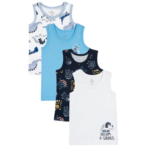 Chicco, Canottiere Bambino e Bambina, Confezione da 4, 100% Cotone,