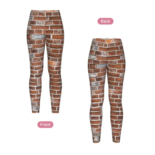Leggings de compresión Old Brick Wall Print de mujer para entrenamiento 4