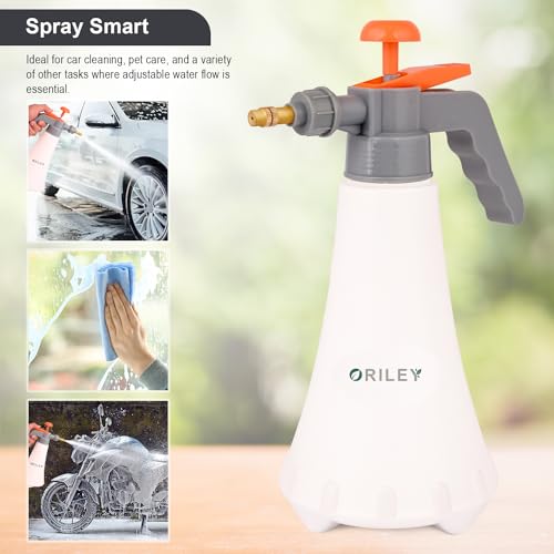 ORILEY Agro 1L Pressure Spray Pump Bottle with Adjustable Nozzle Heavy Duty Water Mister for Home Garden Lawn Plants Watering & Cleaning... - Image 3