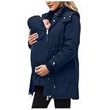 Manteau Portage Hiver Femme Chaude Col Fourrure Vestes Grossesse Insert Bébé Surodimensionné Chaud Blouson Polyvalent Allaitement Enveloppant Confortable