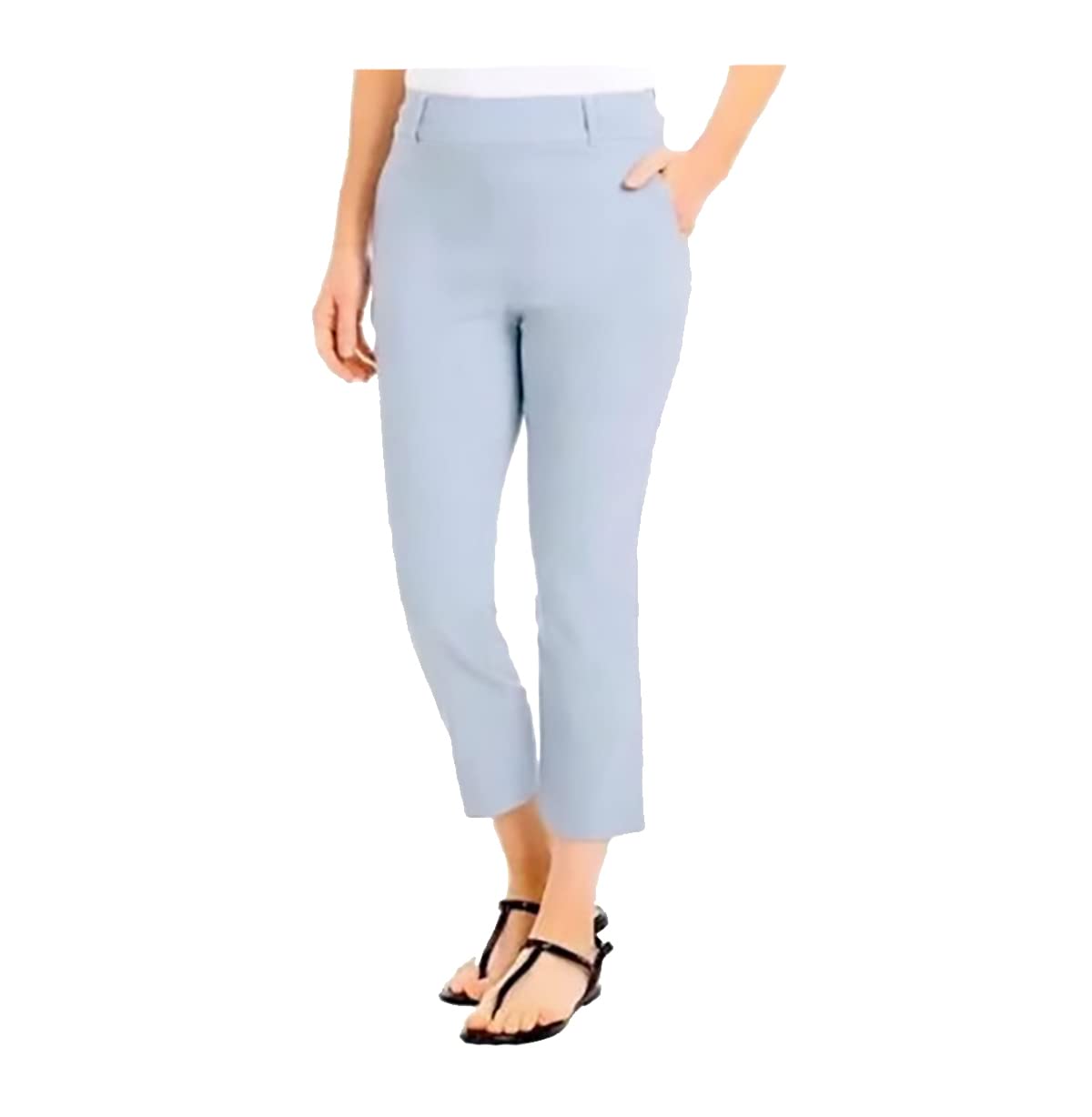 Hilary Radley Ladies Pull On Ankle Pants as1 Alpha xx l Regular Regular Light Heather Blue