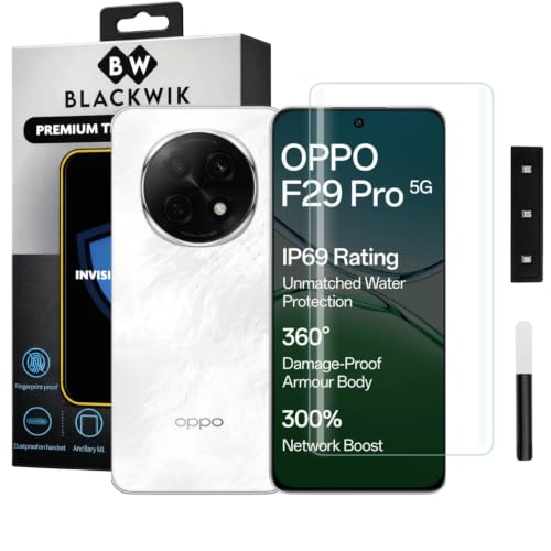 Image of Blackwik Premium Curved UV Tempered Glass For Oppo F29 Pro 5G Cellphone (Transparent, Pack Of 1) Advanced Border Less Full Screen Coverage UV Screen Protector Guard With Installation Kit