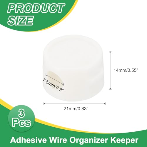 PATIKIL Cable Organizer Holder, 3 Piezas Clips Magnéticos para Organización de Cables con Adhesivo para Escritorio, Pared y Auto, Blanco miniatura 2