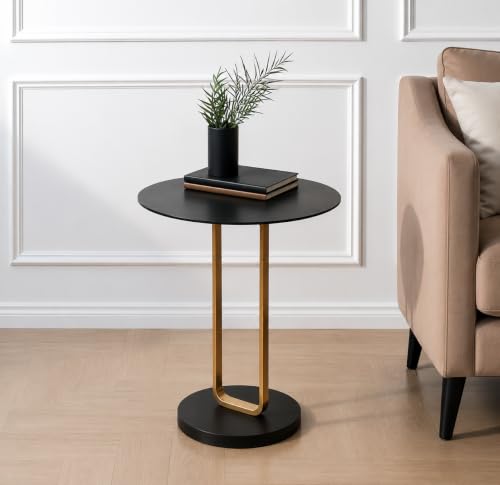 Image of Decor de Maison Brings Handcrafted Irwin'S Obsidian Table in Metal | Bed & Sofa Side Tables |End Table for Living Room, Bedroom, Office, Home Decor, Coffee Table (24 in Height)