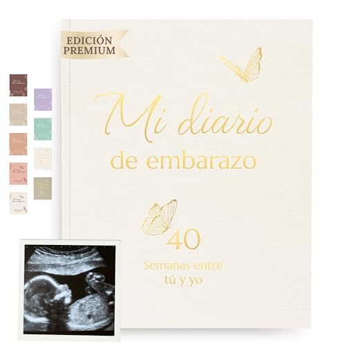 HUBORNS – Diario de embarazo, libro para futuras mamás con secciones guiadas y espacio para fotos, regalo original para embarazadas y baby shower