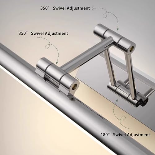 Applique murale LED avec télécommande, lampe de salle de bain sans fil orientable 350°