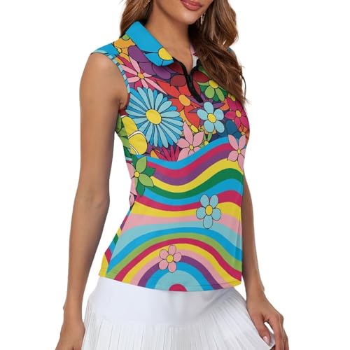Women's Golf Shirts Sleeveless V Neck Tennis Tank Tops Racerback with Collar Quick Dry Athletic T Shirt XS-2XL4