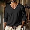 Mens t Shirt,Mens Gifts,Work for 2026 Basic Long Sleeve Big and Tall V Neck Sweat Going Out Trendy Vacation Outfits Pack (Black, XXL) #2