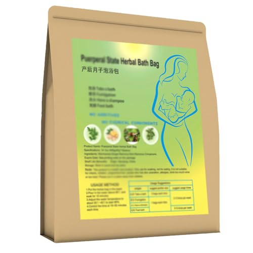 Postpartum Comfort Herbal Bath Bag&Foot Soak Sachets for New Moms,Plant-Based Foot & Body Bath,40g x 10 Pack,Multi-Use,Ginger Mugwort Infusion