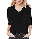 Longshirt Damen 3/4 Arm - Bequeme t Shirts für Damen sommeroberteile Rundhalsausschnitt dreiviertelärmel Bequeme Bluse mit Blumendruck Damen Blusenshirt 3/4 Arm