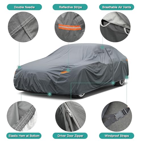 Image of GUNHYI Multi-Layer Large SUV Car Cover Waterproof All Weather Heavy Duty, Universal Fit Cadillac Escalade ESV, Chevrolet Chevy Suburban, Ford Expedition Max, GMC Suburban, Lincoln Navigator LWB etc.