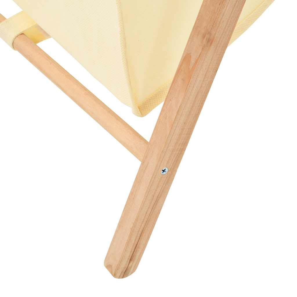 Cesto portabiancheria pieghevole 42x41x64 cm Legno di cedro Beige | Borsa in tessuto rimovibile, leggera, resistente all'usura, non richiede alcun montaggio