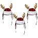 3-Pack 17-Inch Plush Hat with Sherpa Ear Flaps and Antlers with Christmas Lights Red, Black