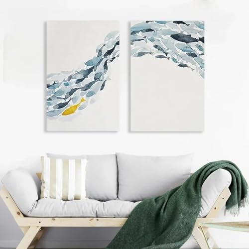 Affiches de poissons abstraits pour sublimer votre salon moderne - 3
